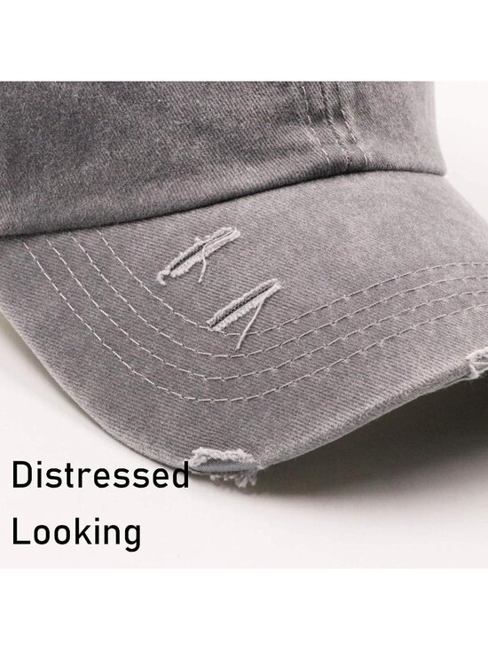 〽️Women\'s Gray Black High Ponytail Baseball Cap Trucker Bad Hair Day Adjustable main image 7